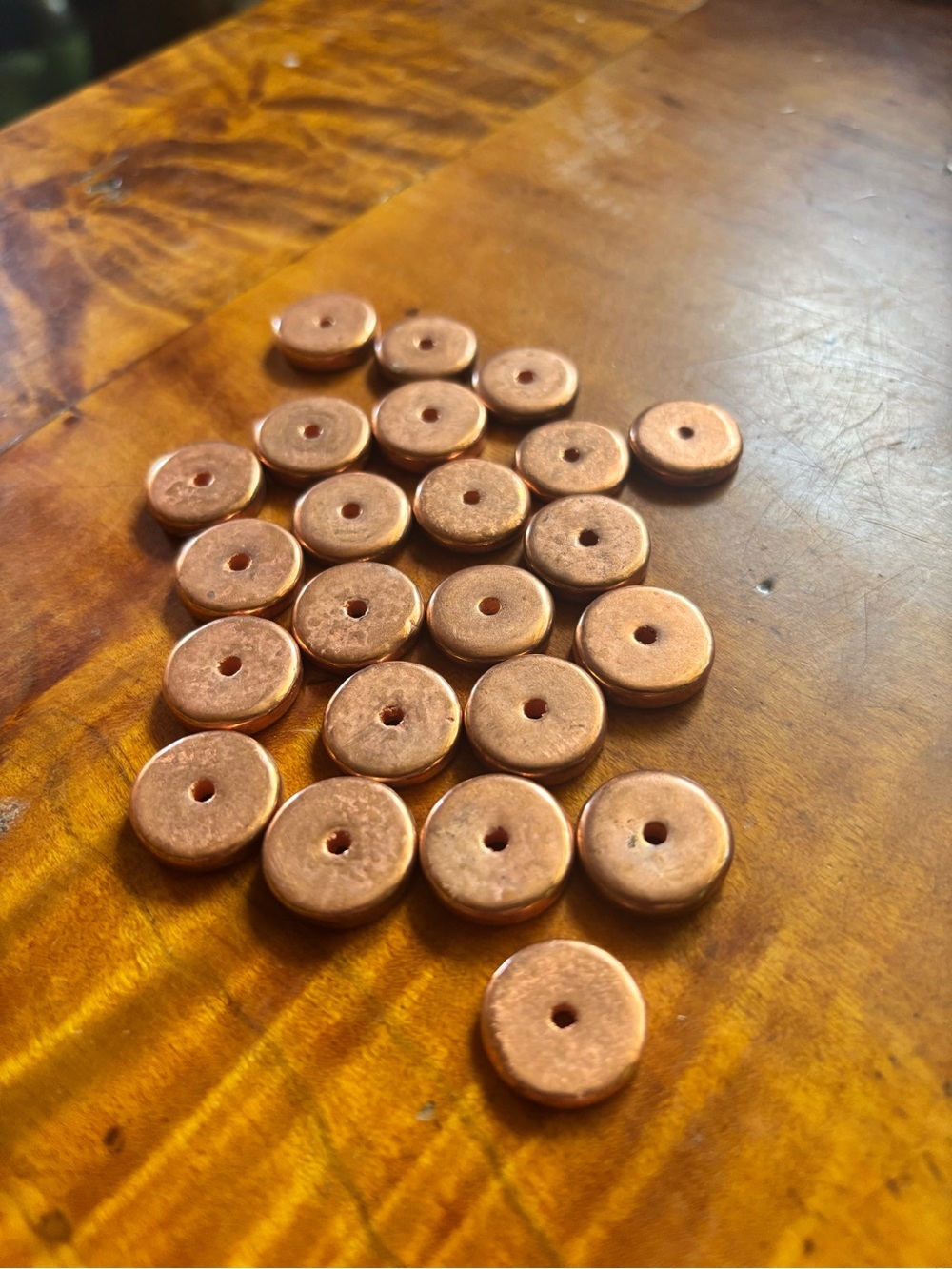 Copper Disc Beads - Warm Copper Color Home Accent